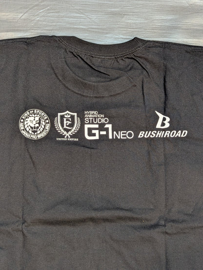 Great -O-Khan× Masami Ohari "NJPW Robo" T-shirt ~ What does that right hand grab ~ (Black)