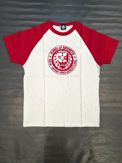 Lion Mark  Raglan T-Shirt (White×Red)