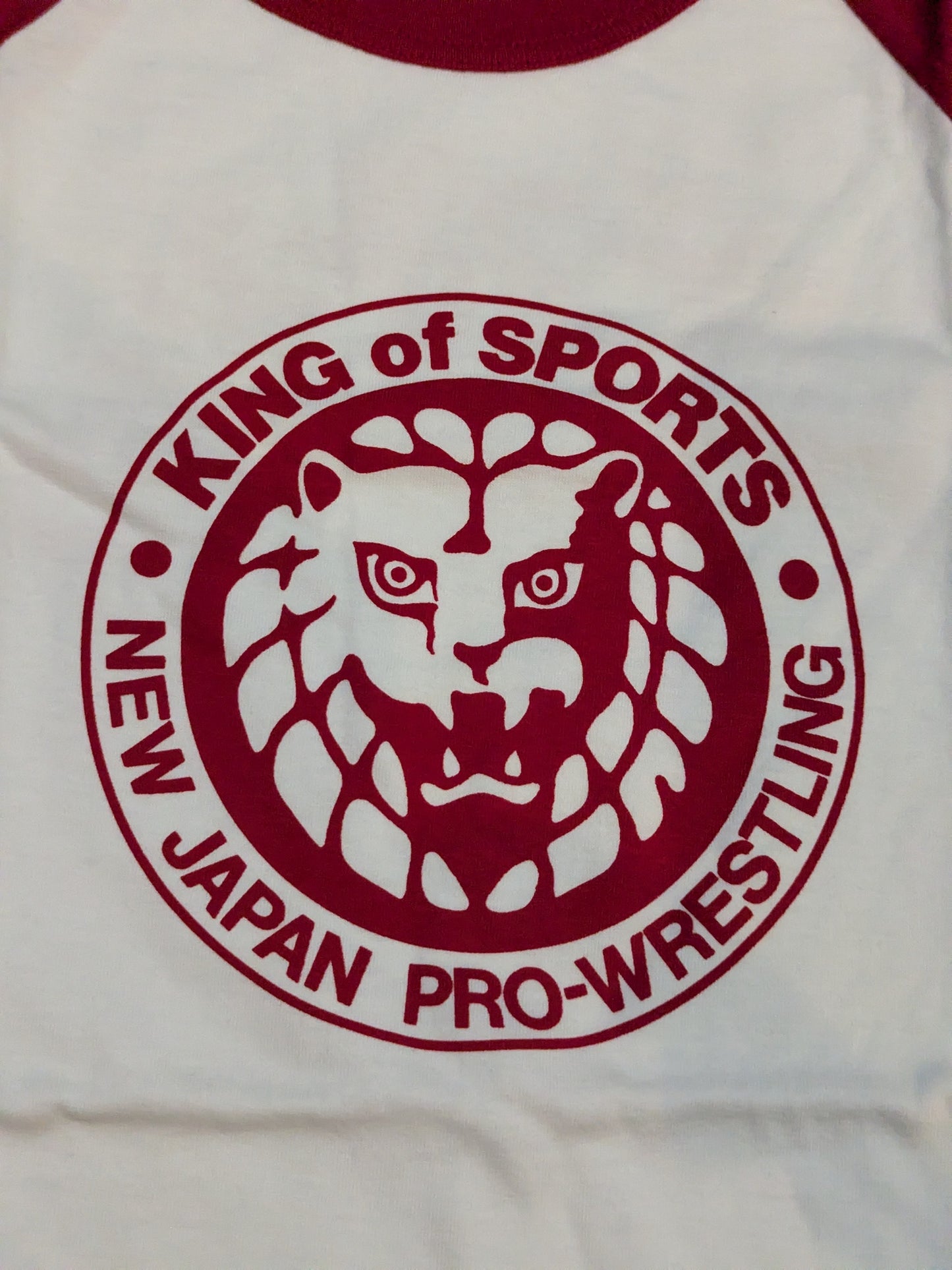 Lion Mark  Raglan T-Shirt (White×Red)