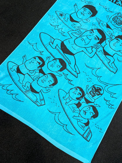 全日本プロレス「選手イラスト」バスタオル(サーフィン・青)