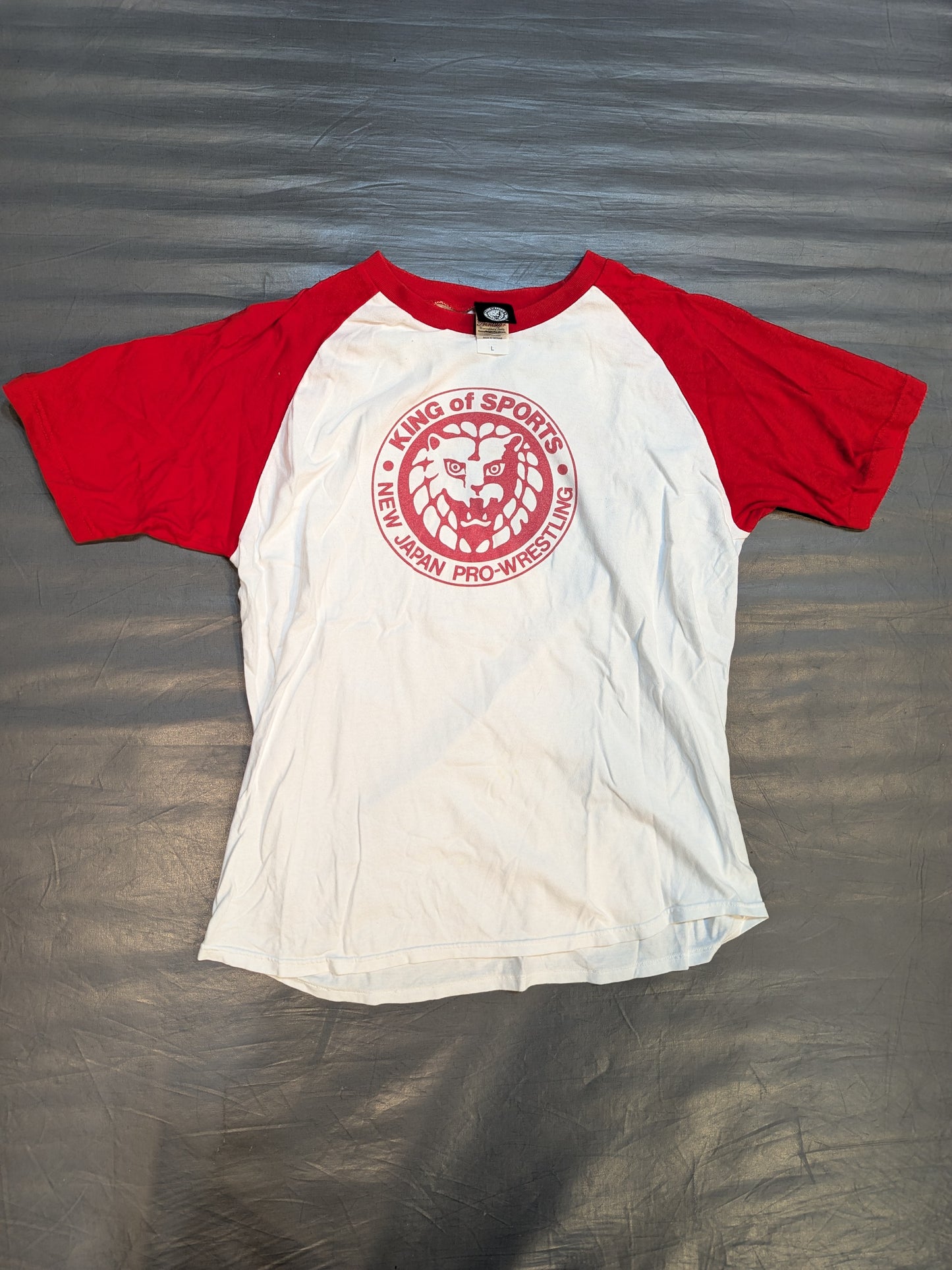 Lion Mark  Raglan T-shirt (2) (White×Red)