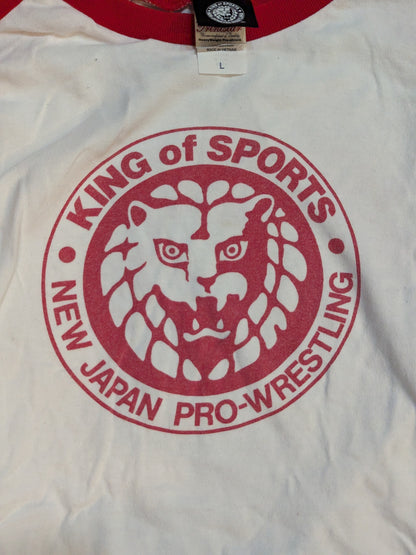 Lion Mark  Raglan T-shirt (2) (White×Red)