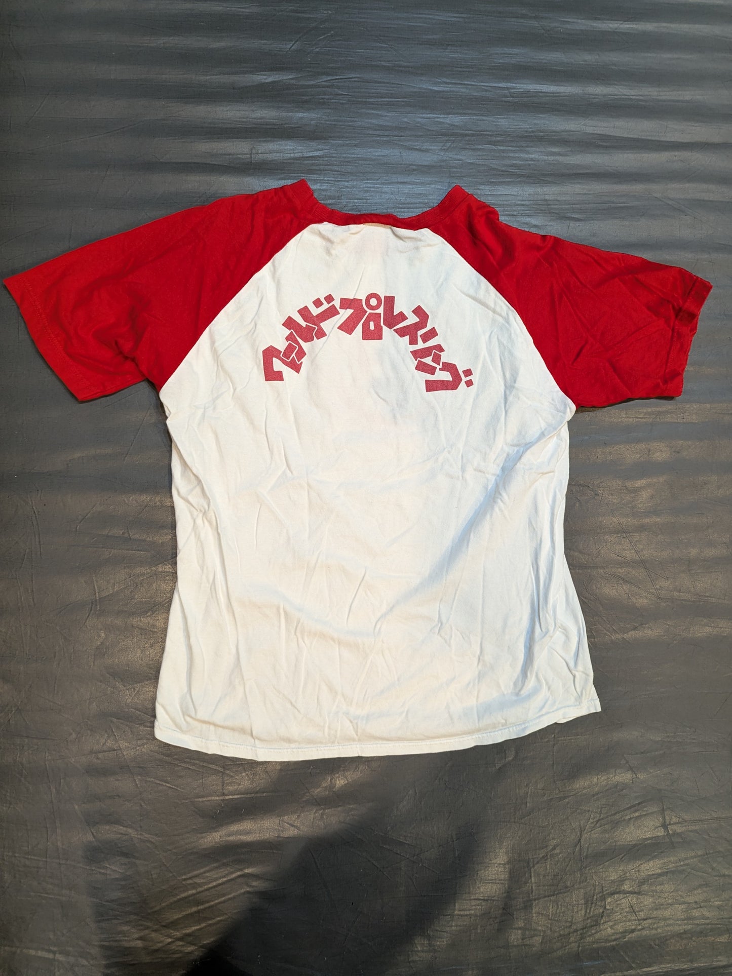 Lion Mark  Raglan T-shirt (2) (White×Red)