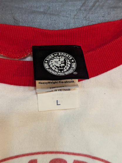 Lion Mark  Raglan T-shirt (2) (White×Red)