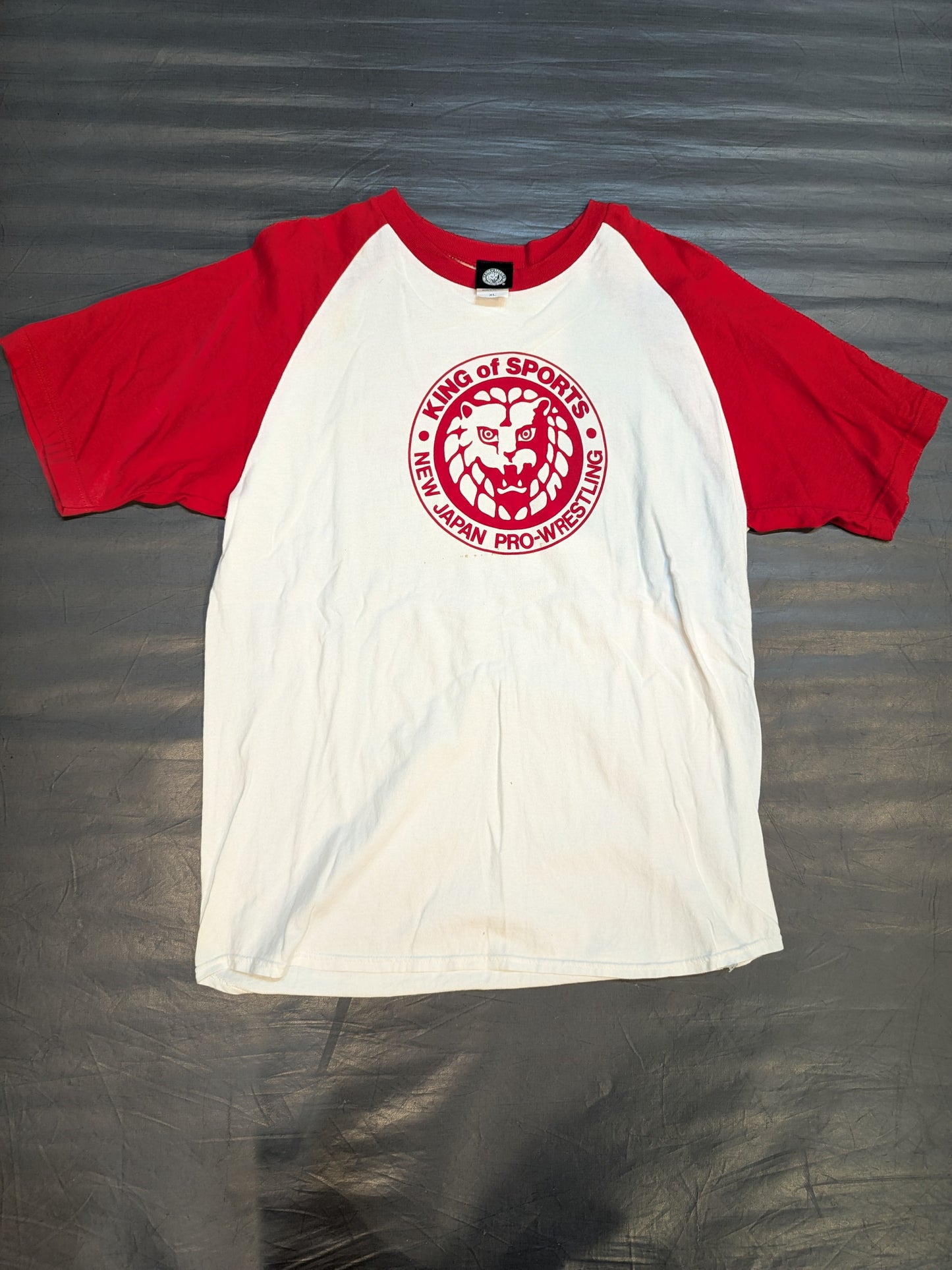 Lion Mark  Raglan T-Shirt (3) (White×Red)