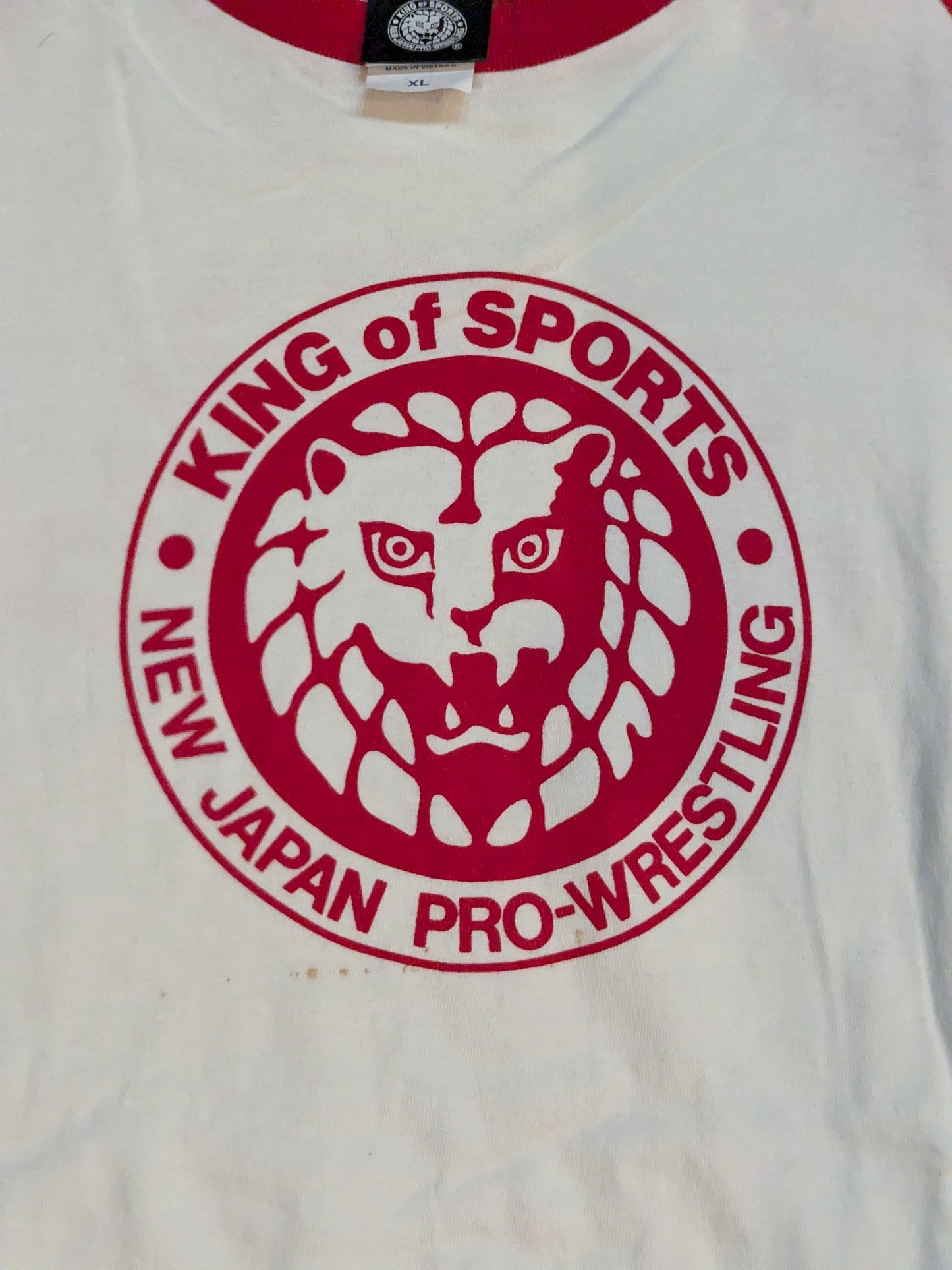Lion Mark  Raglan T-Shirt (3) (White×Red)