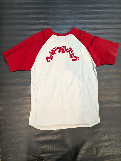Lion Mark  Raglan T-Shirt (3) (White×Red)
