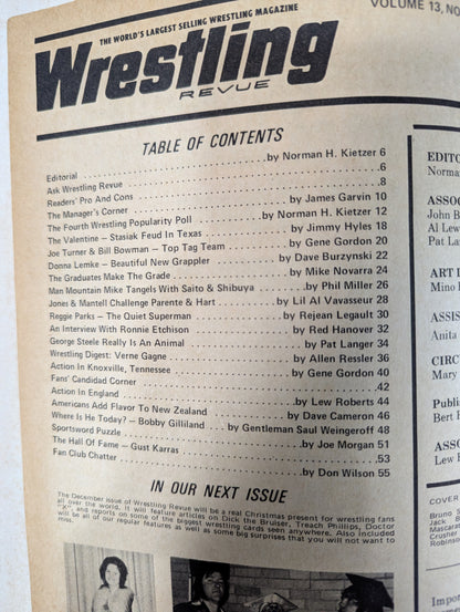 ★日本語解説付★ Wrestling REVUE 1972年11月号