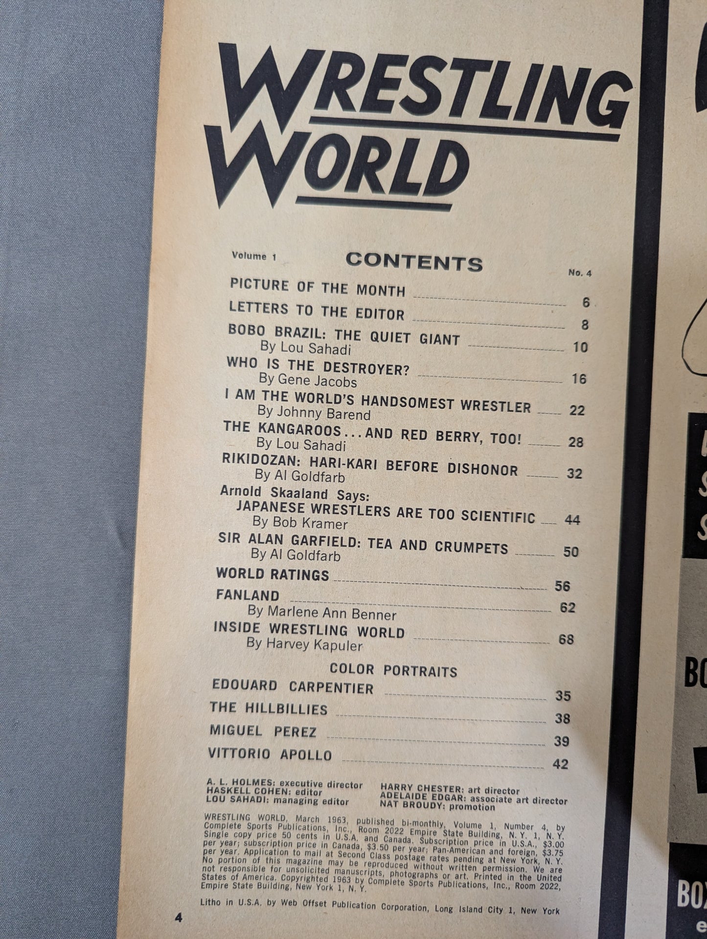 Wrestling WORLD March 1963 Issue