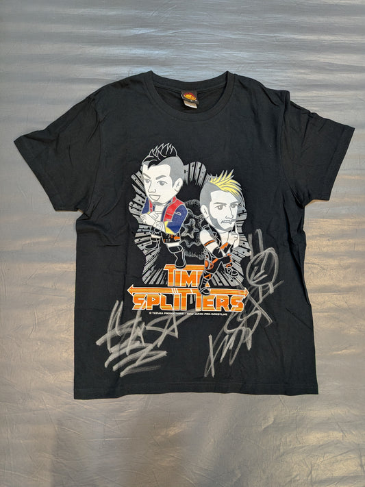 【KUSHIDA＆アレックス・シェリー 直筆Wサイン入り】タイムスプリッターズ×鉄腕アトム コラボTシャツ