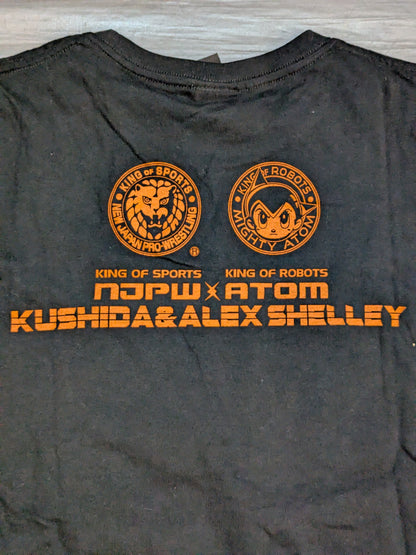 【KUSHIDA＆アレックス・シェリー 直筆Wサイン入り】タイムスプリッターズ×鉄腕アトム コラボTシャツ