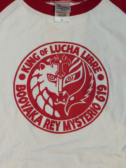 Rey Mysterio Jr. 'King of Lucha Libre' Raglan T-shirt (Red)