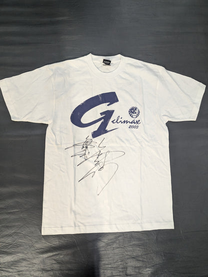 [Osamu Nishimura  hand signed autograph ] G1 CLIMAX 2003 T-shirt