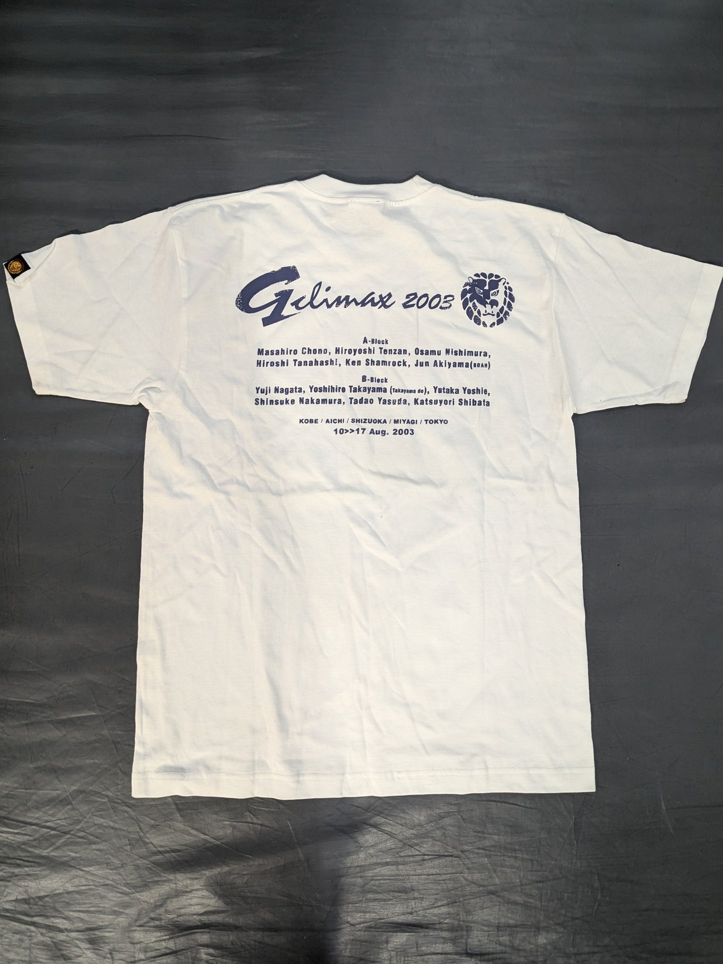 [Osamu Nishimura  hand signed autograph ] G1 CLIMAX 2003 T-shirt
