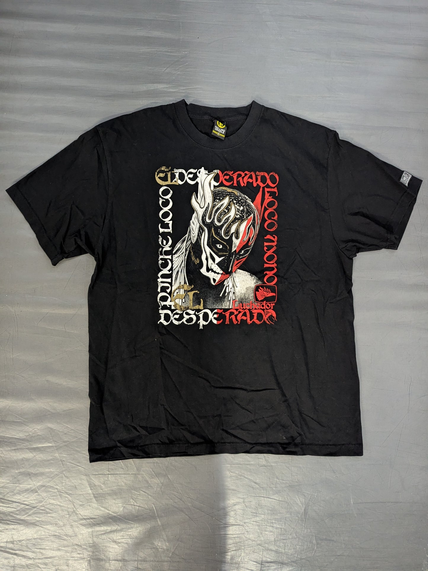 エル・デスペラード×ROLLING CRADLE コラボTシャツ③(ブラック×ホワイト×レッド)