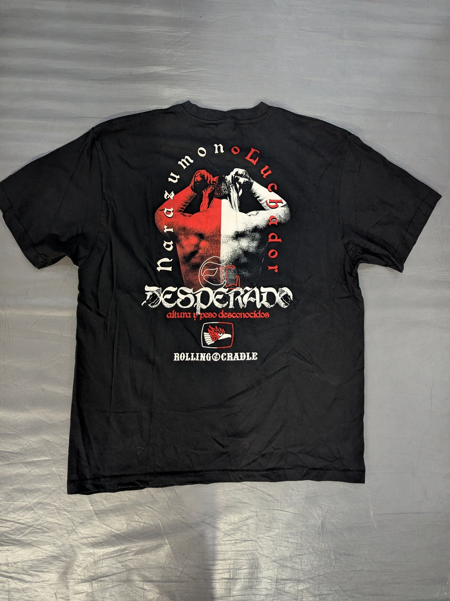 エル・デスペラード×ROLLING CRADLE コラボTシャツ③(ブラック×ホワイト×レッド)