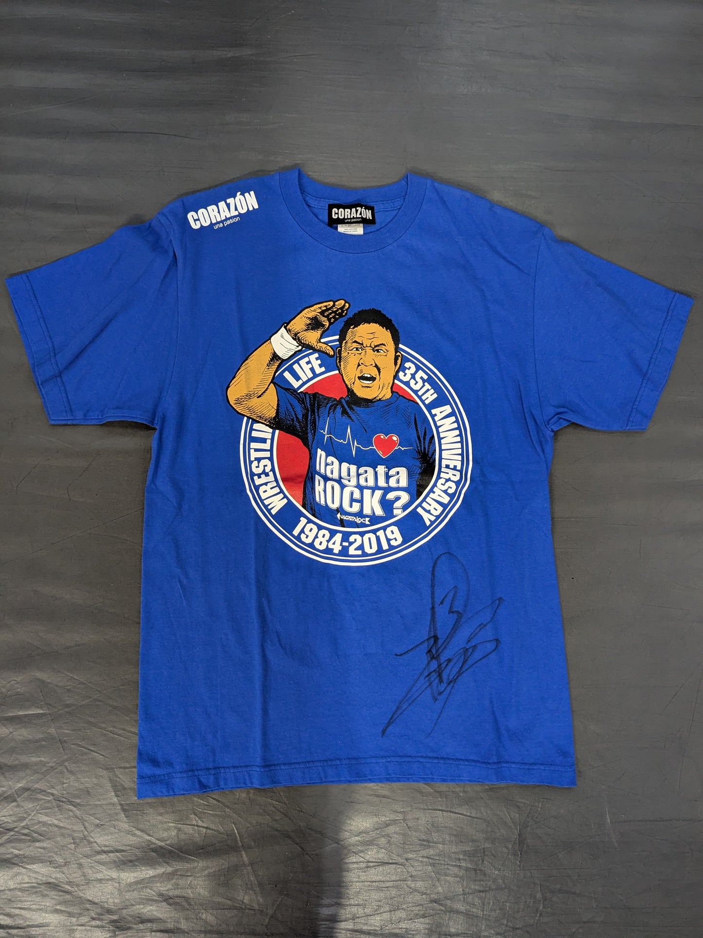 【直筆サイン入り】永田裕志×CORAZON「WRESTLING LIFE 35TH ANNIVERSARY」Tシャツ