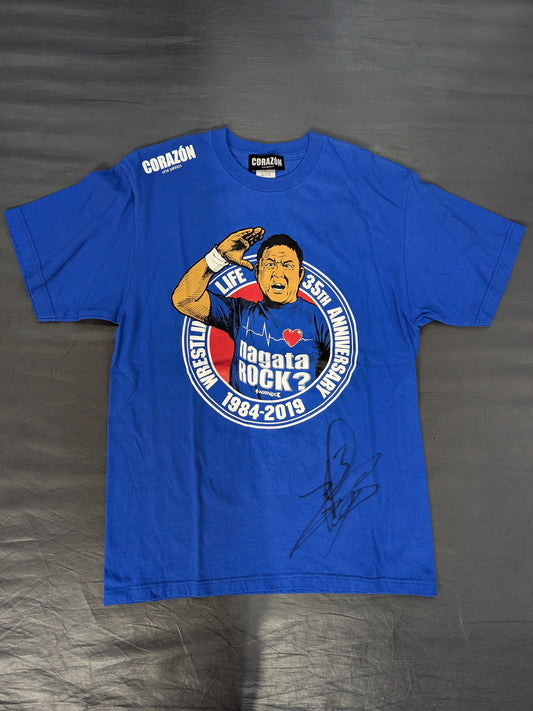 【直筆サイン入り】永田裕志×CORAZON「WRESTLING LIFE 35TH ANNIVERSARY」Tシャツ