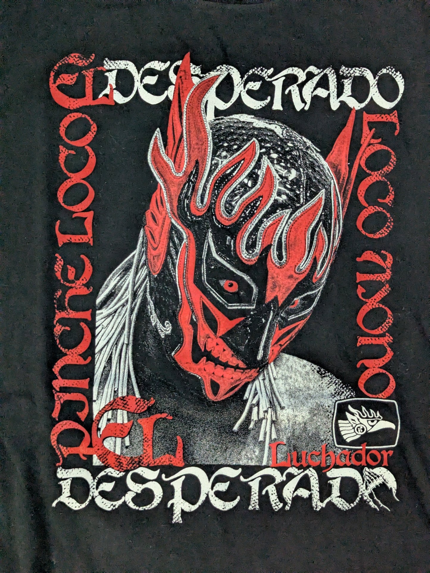 エル・デスペラード×ROLLING CRADLE「RED MASK」Tシャツ②(ブラック)
