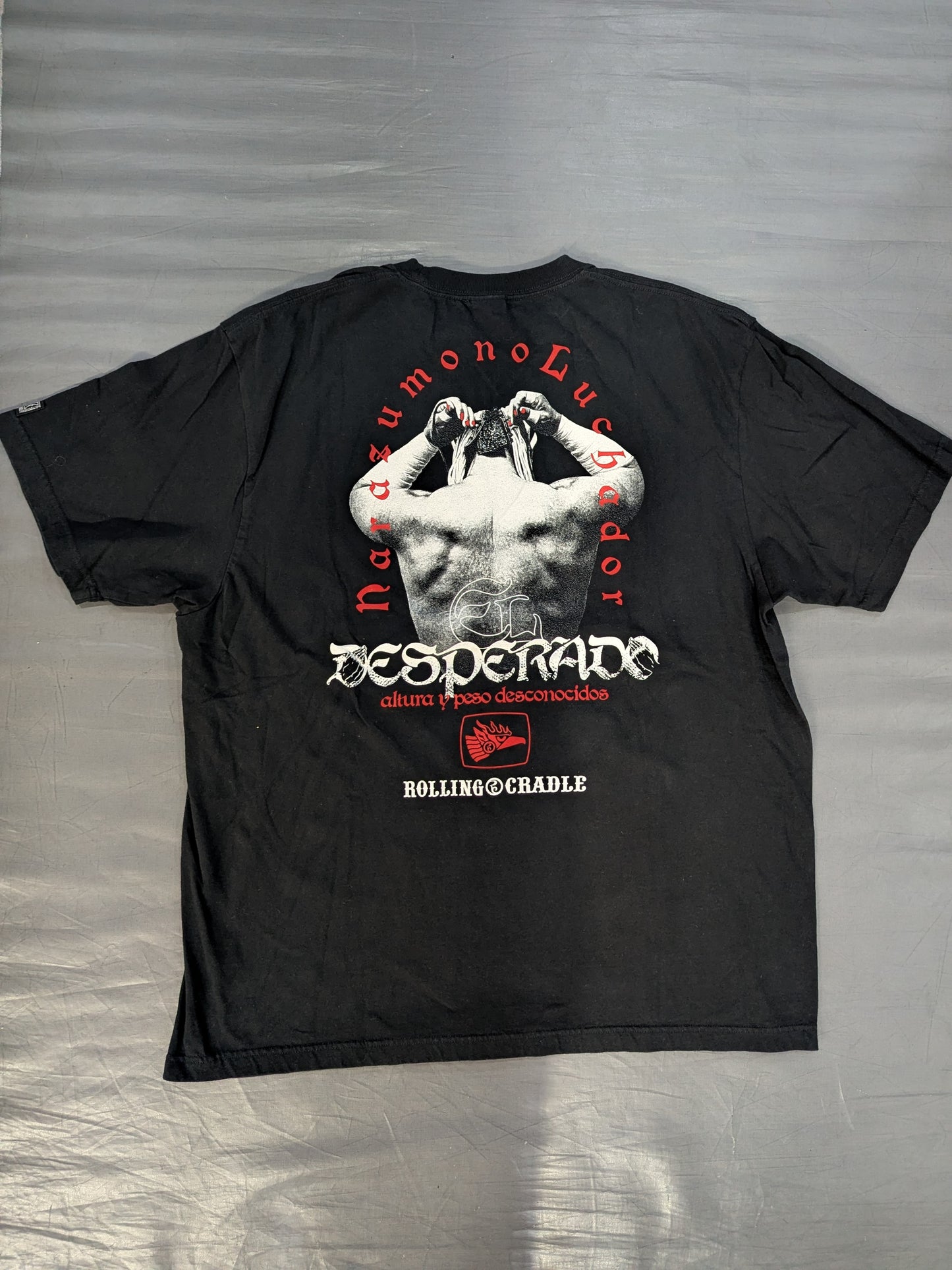 エル・デスペラード×ROLLING CRADLE「RED MASK」Tシャツ②(ブラック)