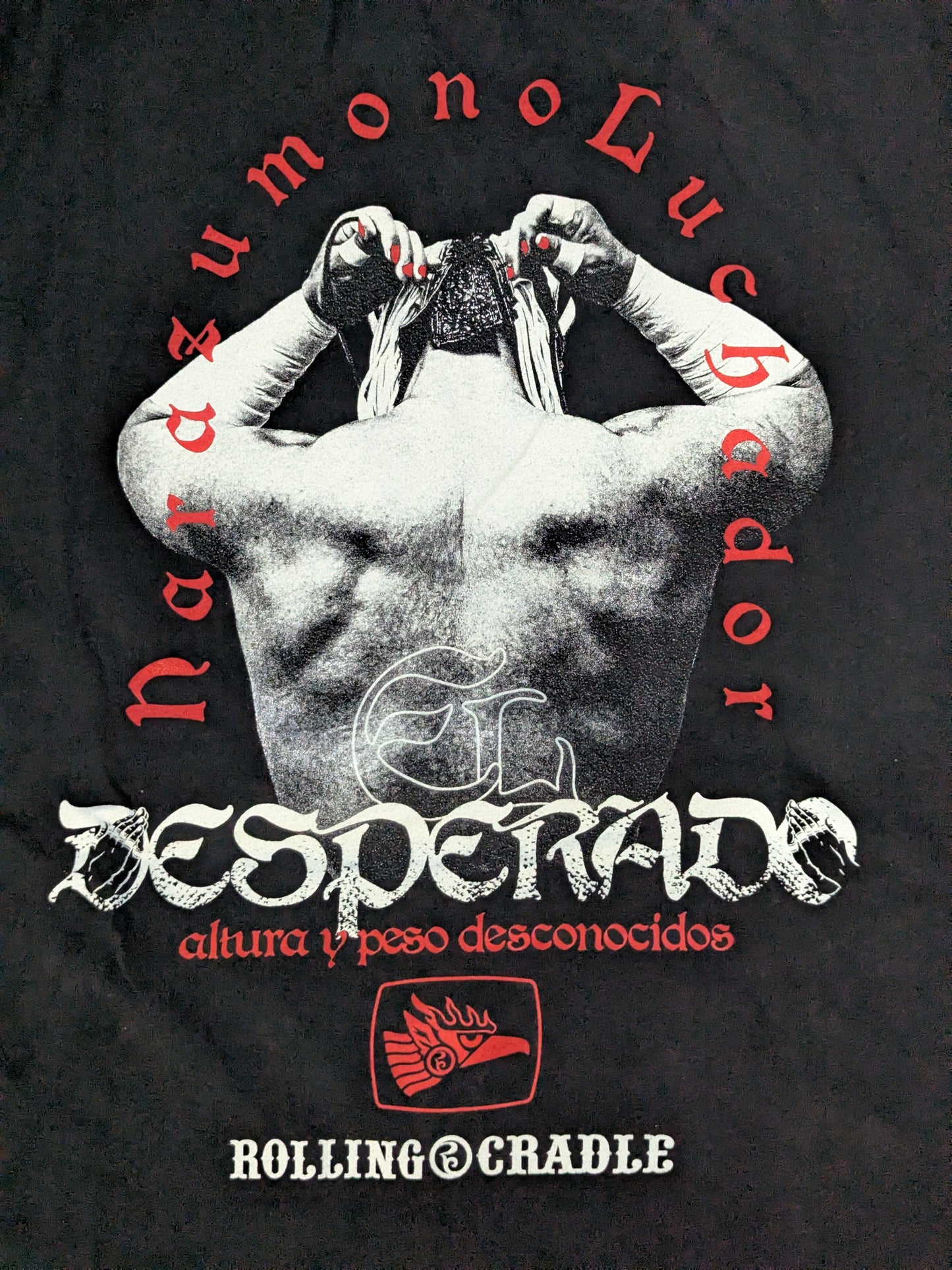 エル・デスペラード×ROLLING CRADLE「RED MASK」Tシャツ②(ブラック)