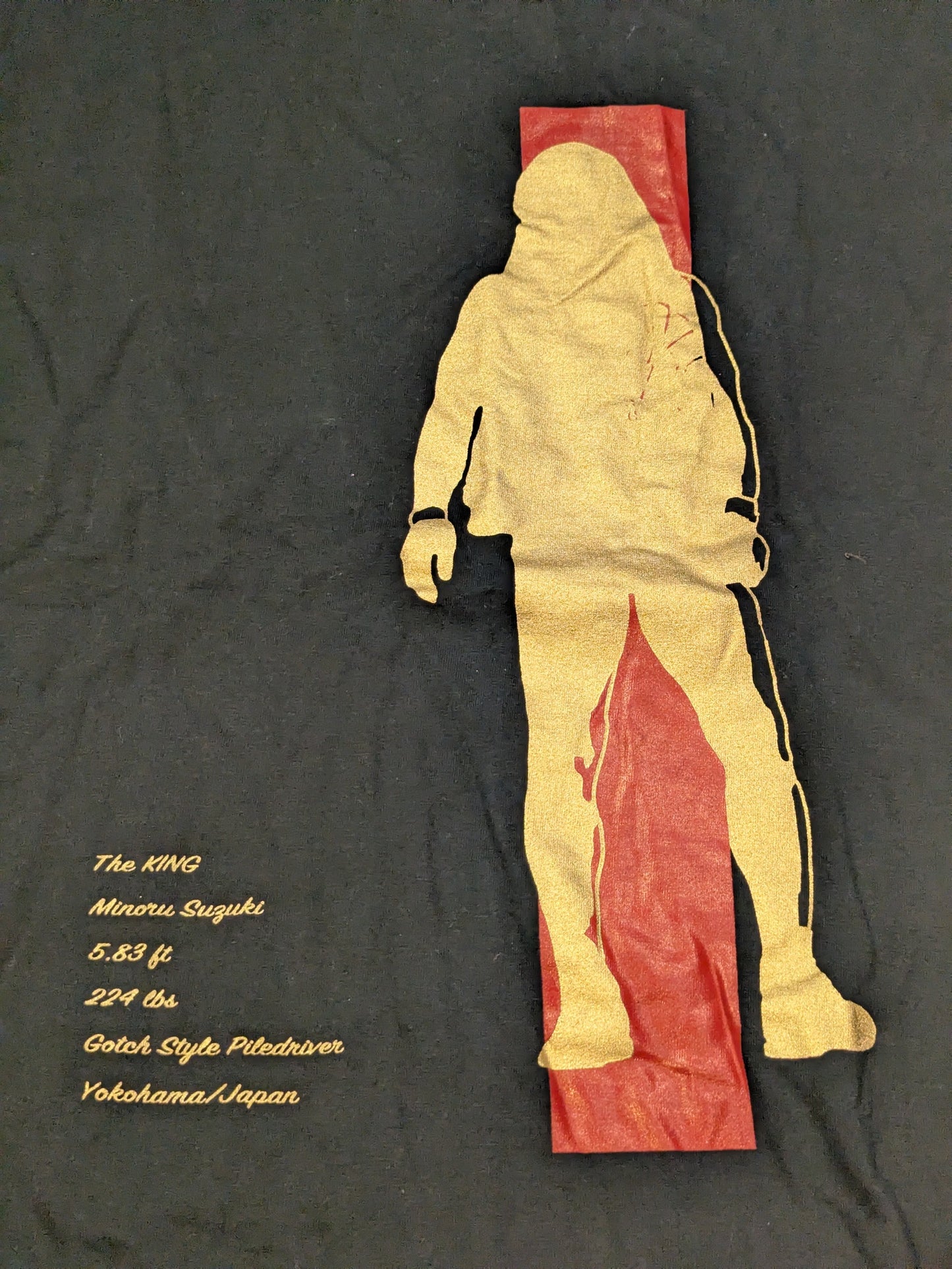 鈴木みのる「RED LINE」Tシャツ(ブラック)