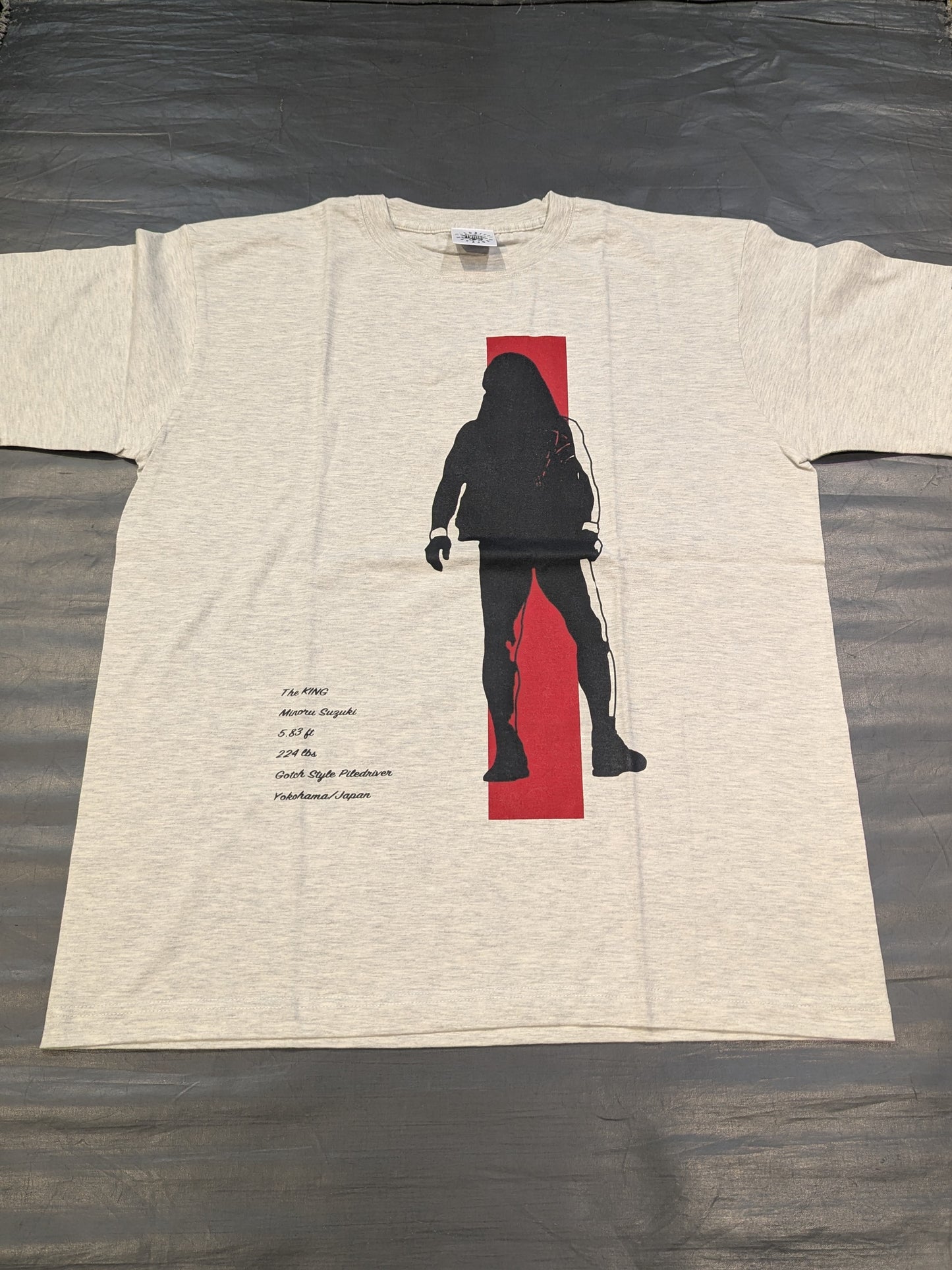 Minoru Suzuki RED LINE Oatmeal T-Shirt (2) (Gray)