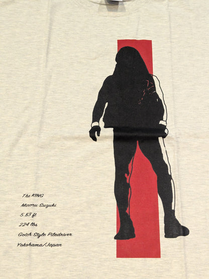 Minoru Suzuki RED LINE Oatmeal T-Shirt (2) (Gray)