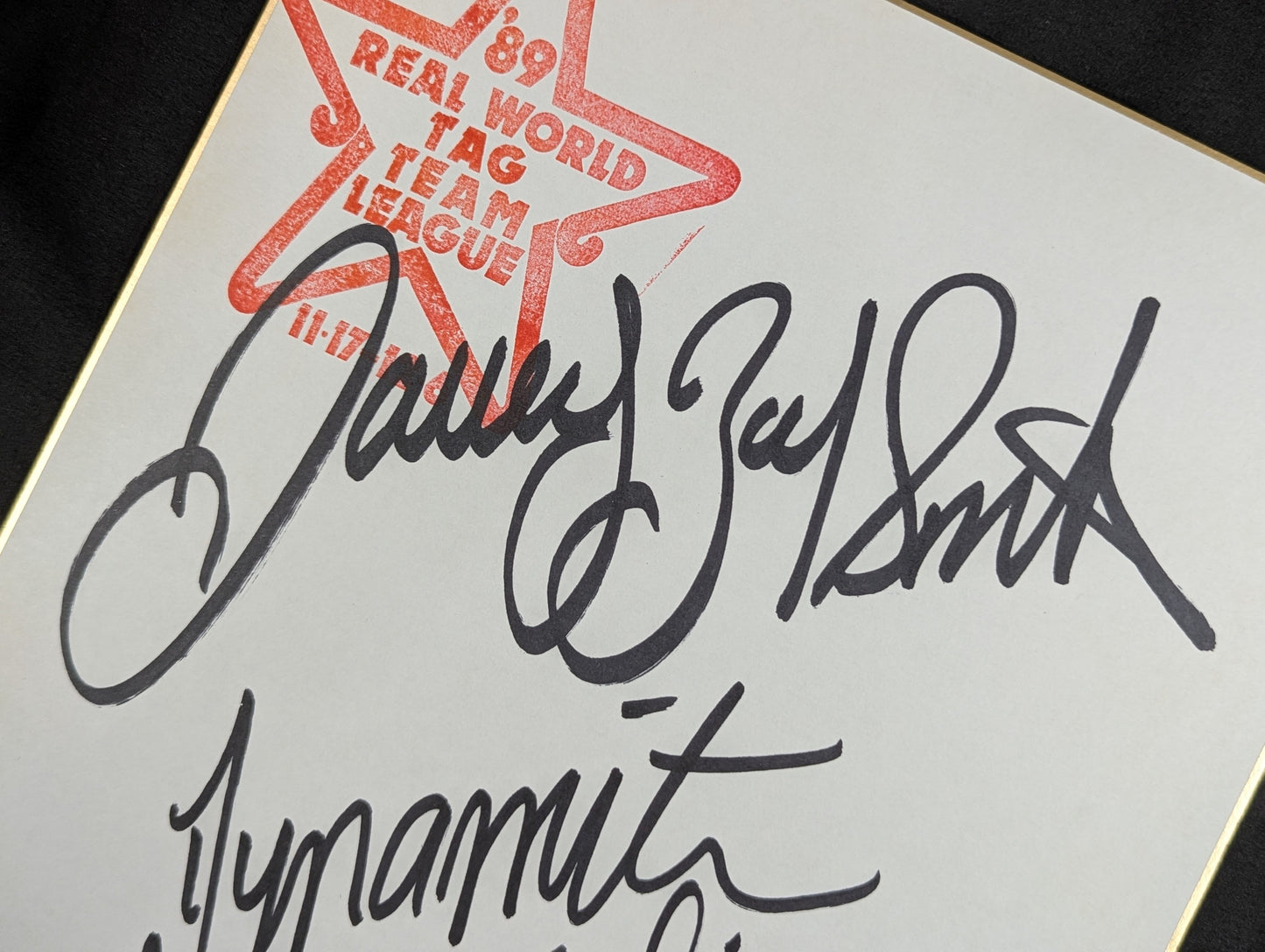 ★ British Bulldogs ★ Dynamite Kid & Davey Boy Smith (89) Real World Tag League Shikishi ( Autograph board ) )