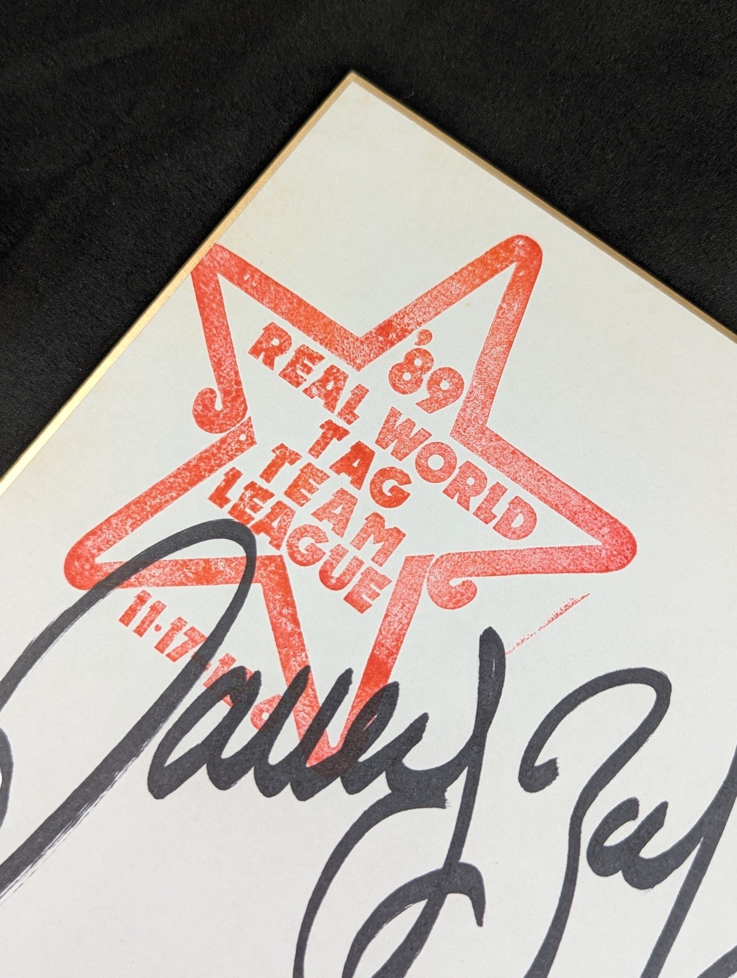 ★ British Bulldogs ★ Dynamite Kid & Davey Boy Smith (89) Real World Tag League Shikishi ( Autograph board ) )