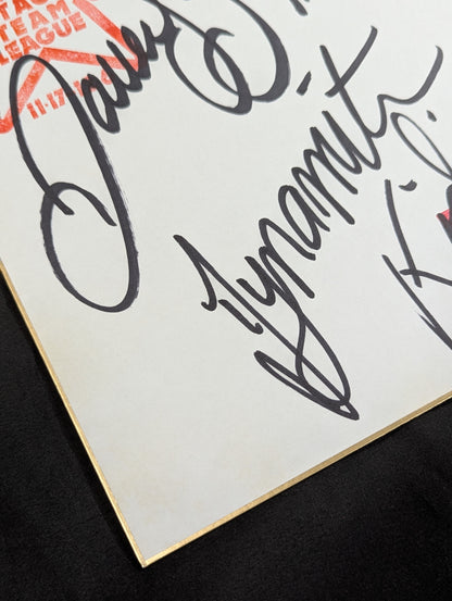 ★ British Bulldogs ★ Dynamite Kid & Davey Boy Smith (89) Real World Tag League Shikishi ( Autograph board ) )