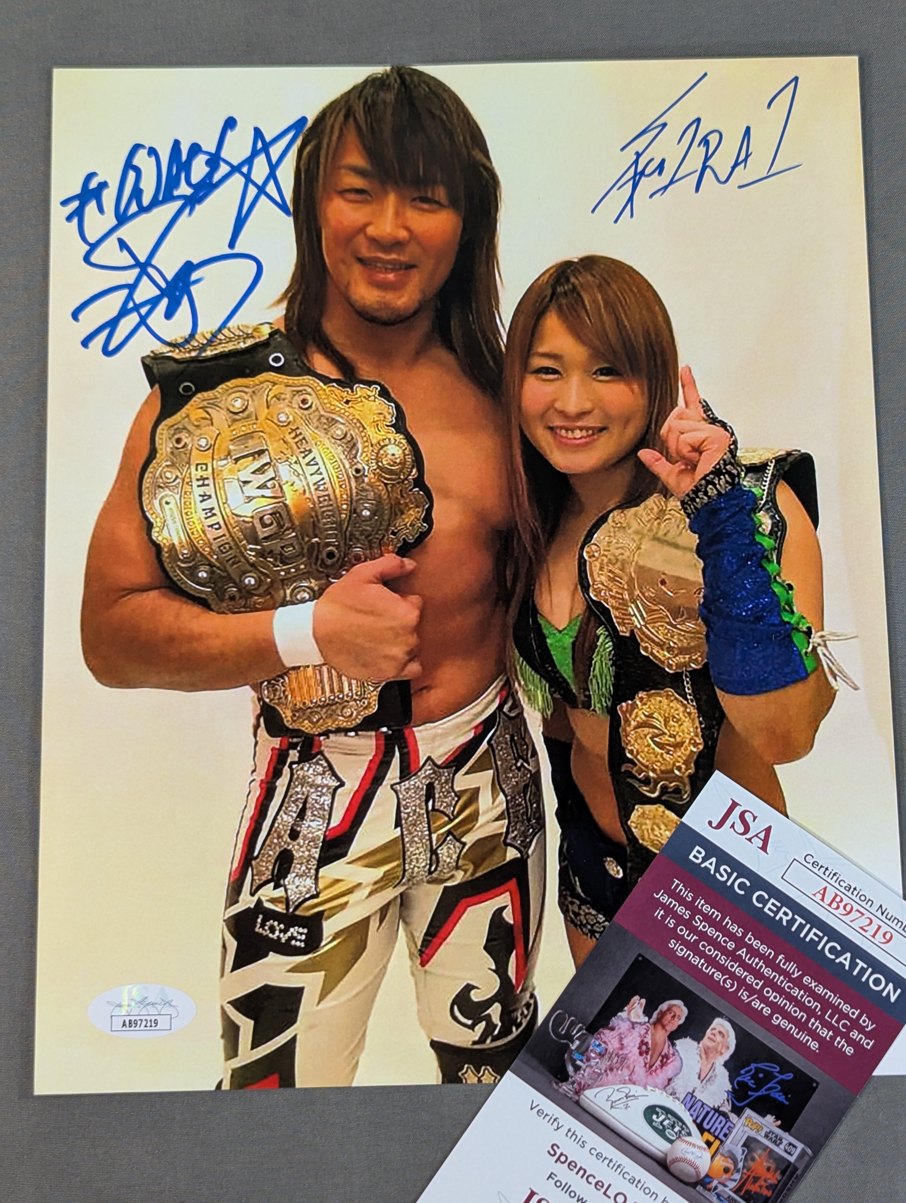 ☆JSA☆ 棚橋弘至＆紫雷イオ 直筆Wサイン入り ポートレート – 闘道館