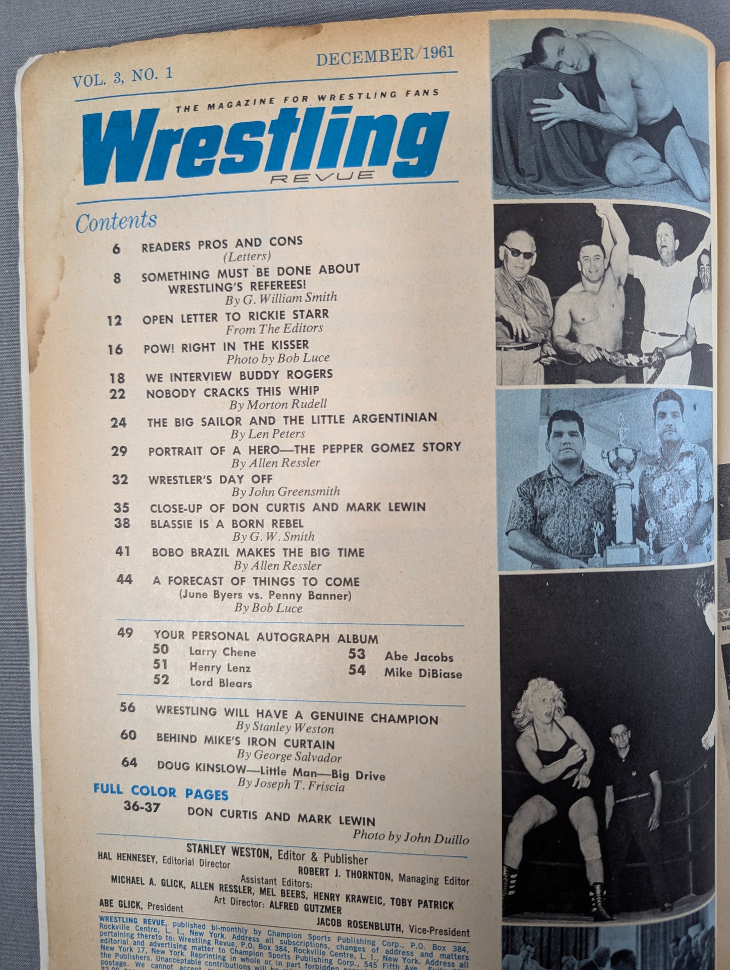 Wrestling REVUE 1961年12月号
