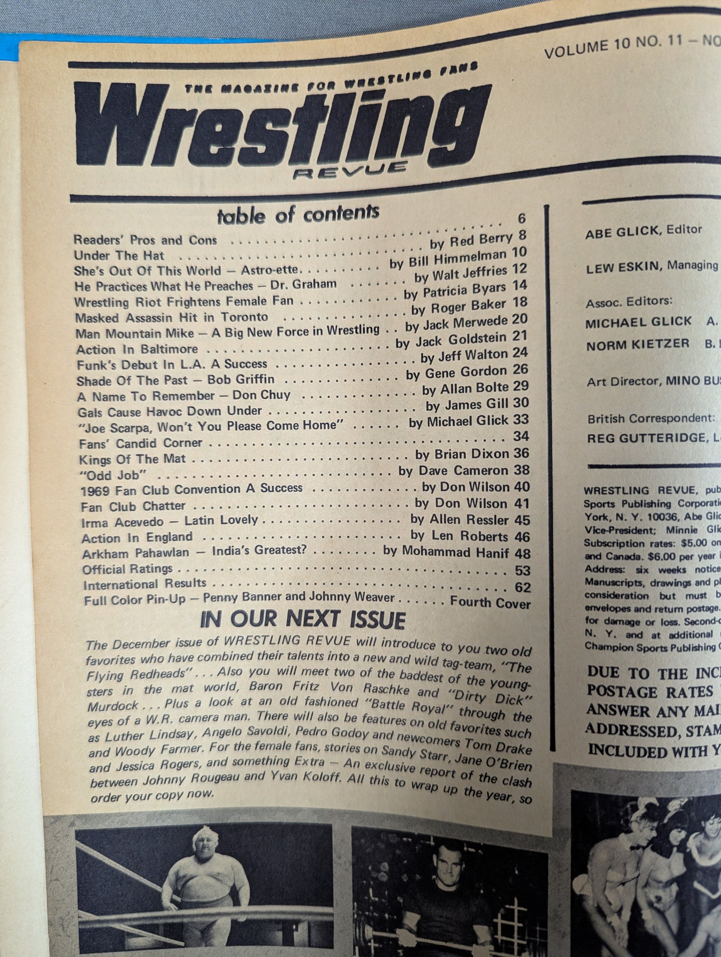 ★日本語解説付★ Wrestling REVUE 1969年11月号