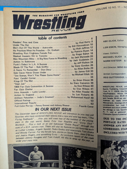 ★日本語解説付★ Wrestling REVUE 1969年11月号