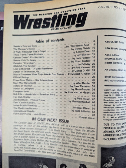 Wrestling REVUE 1969年9月号