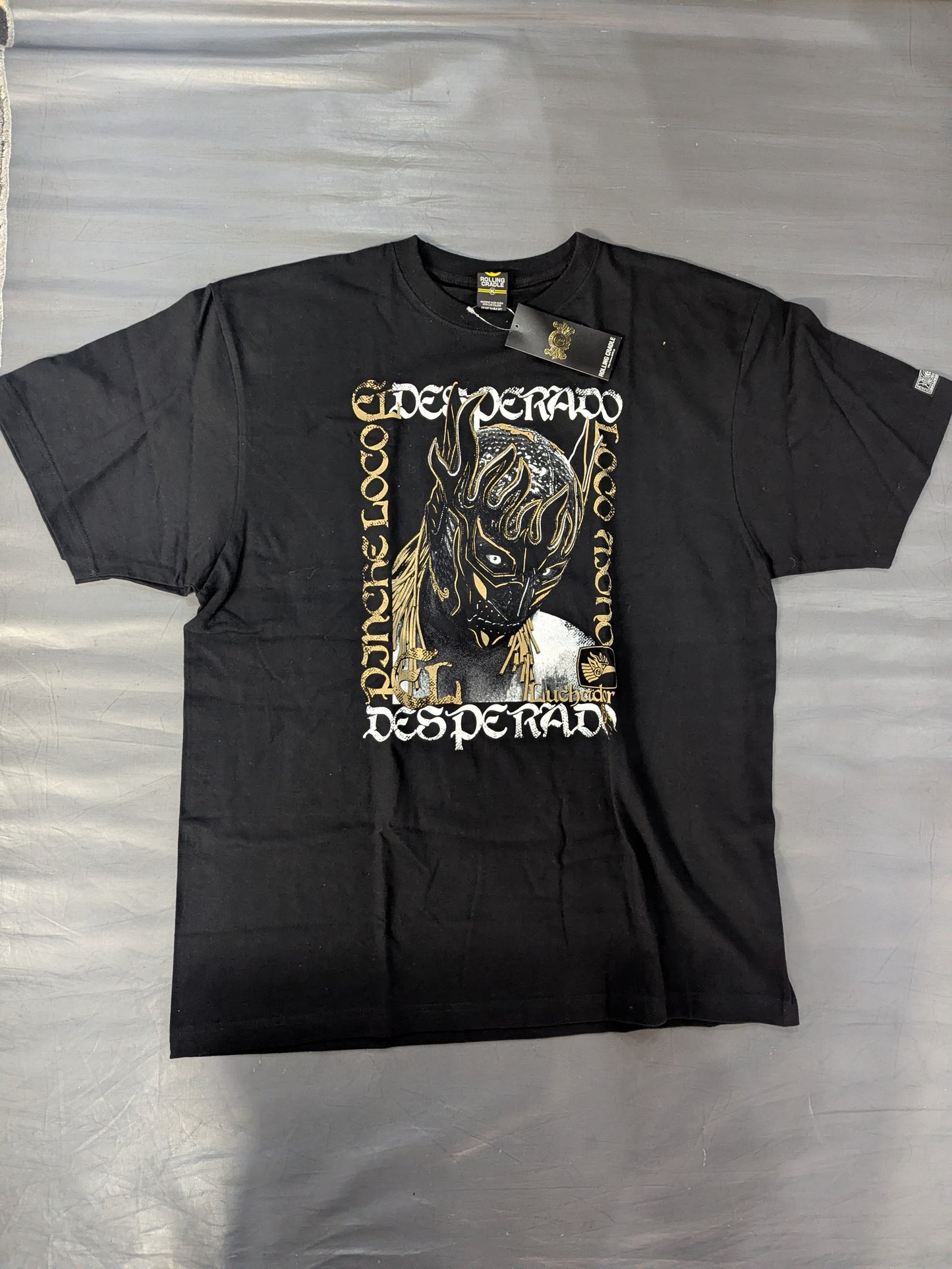 エル・デスペラード×ROLLING CRADLE コラボTシャツ④(ブラック×ゴールド)