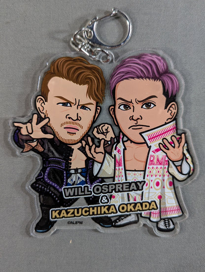 ウィル・オスプレイ＆オカダ・カズチカ コンビイラスト デカアクリルキーホルダー