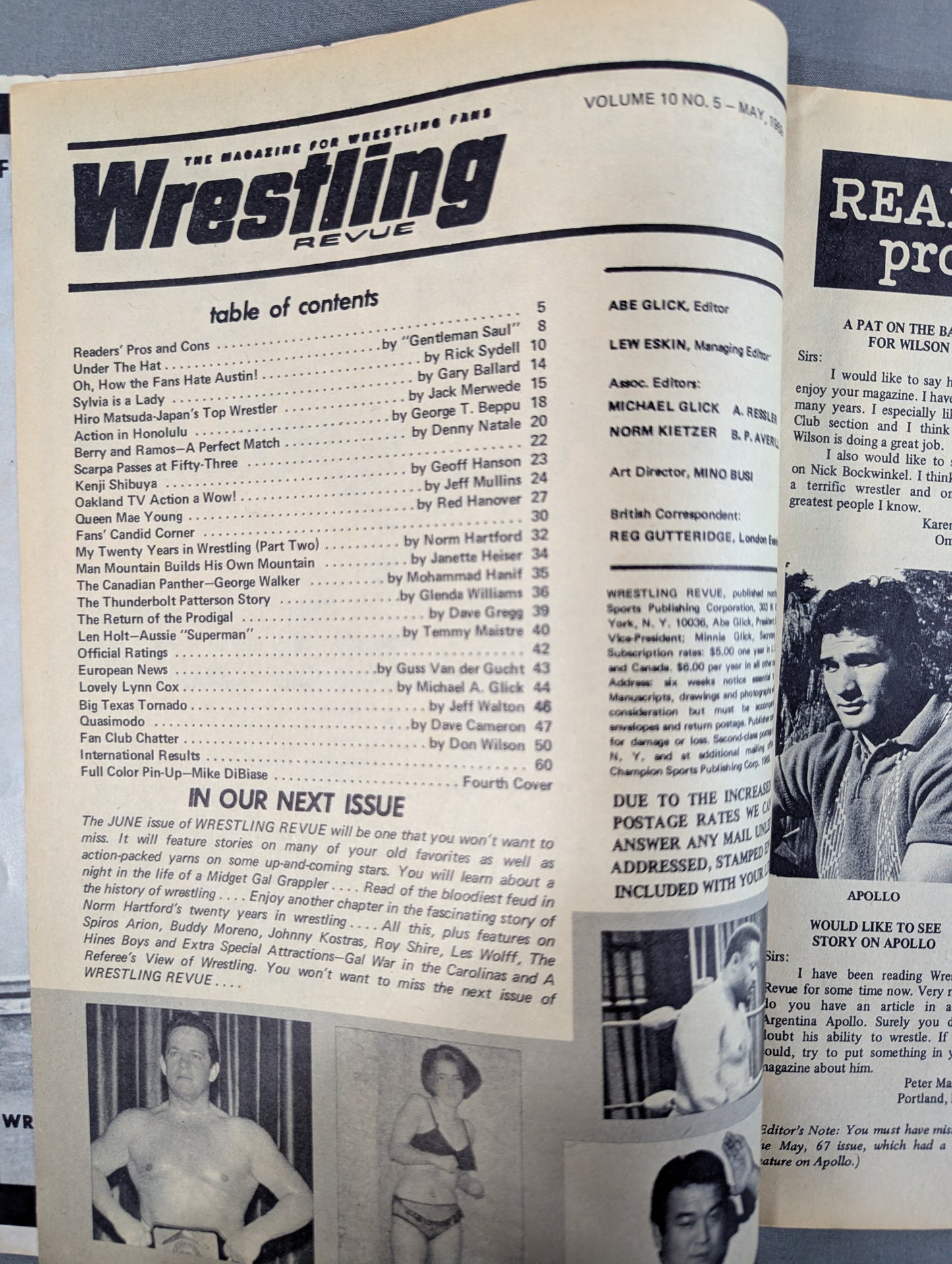 Wrestling REVUE May 1969 Issue