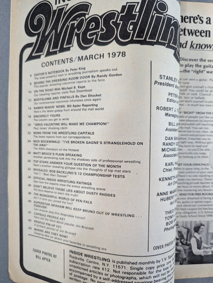 Inside Wrestling, March 1978 issue