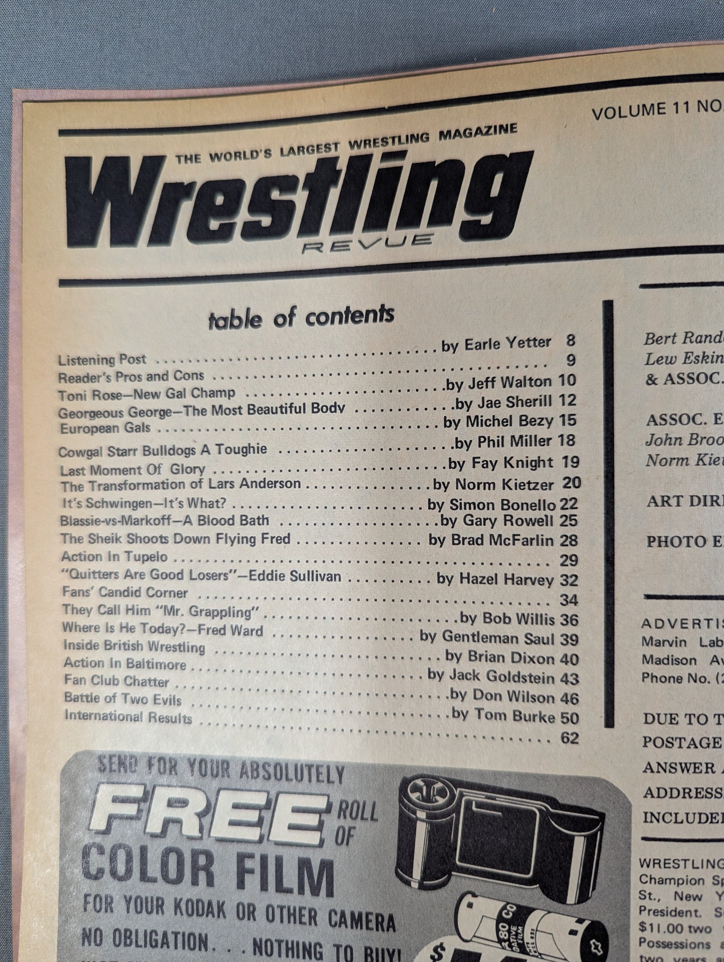 Wrestling REVUE 1970年11月号