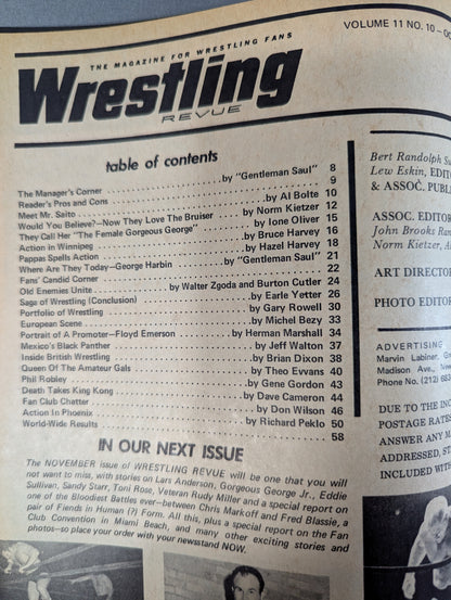 Wrestling REVUE 1970年10月号