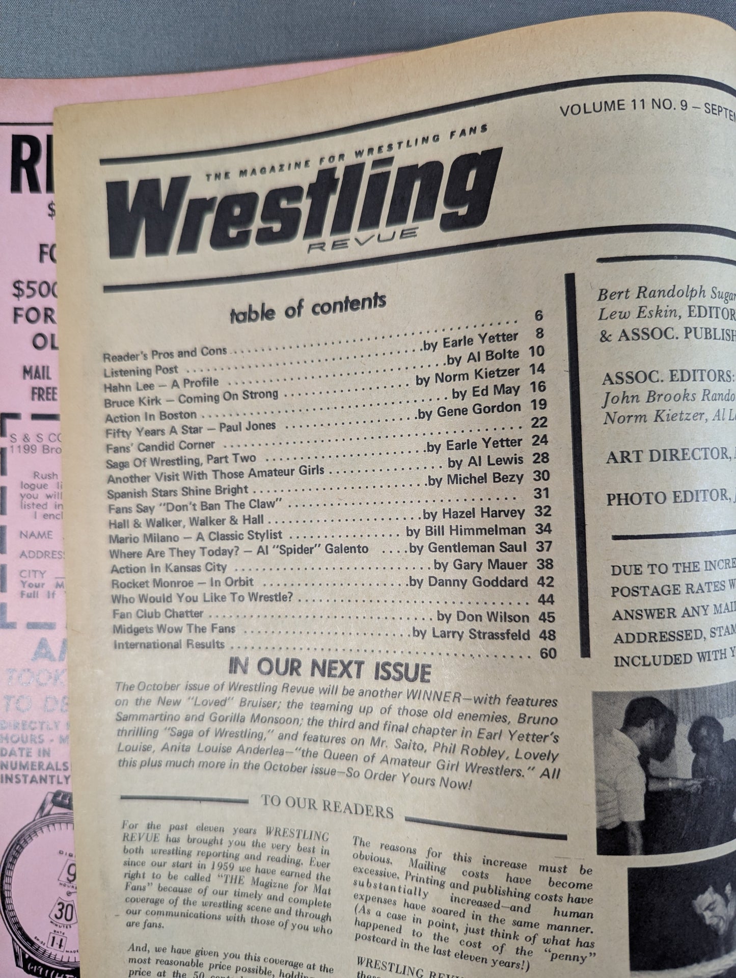 Wrestling REVUE 1970年9月号