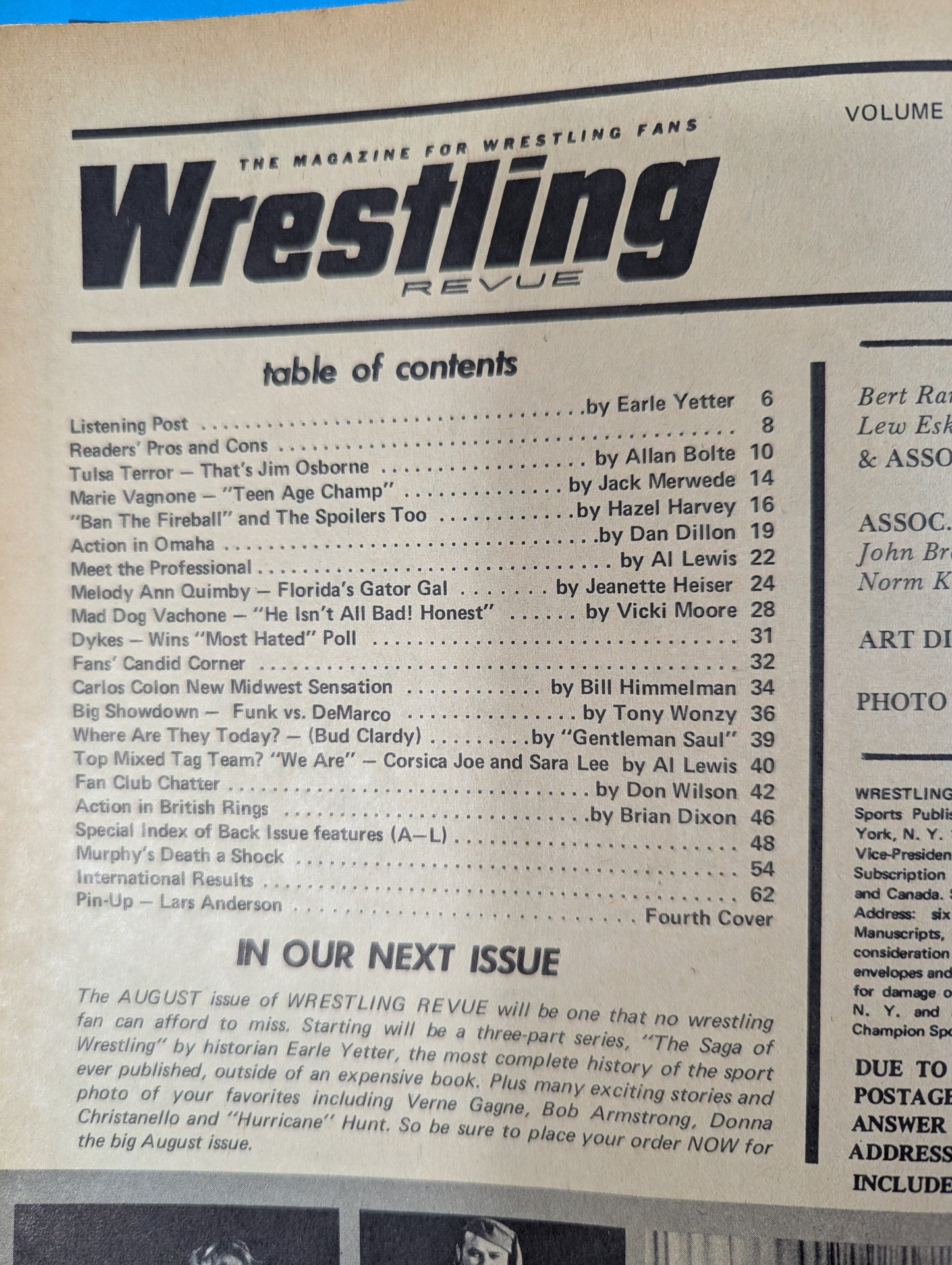Wrestling REVUE 1970年7月号