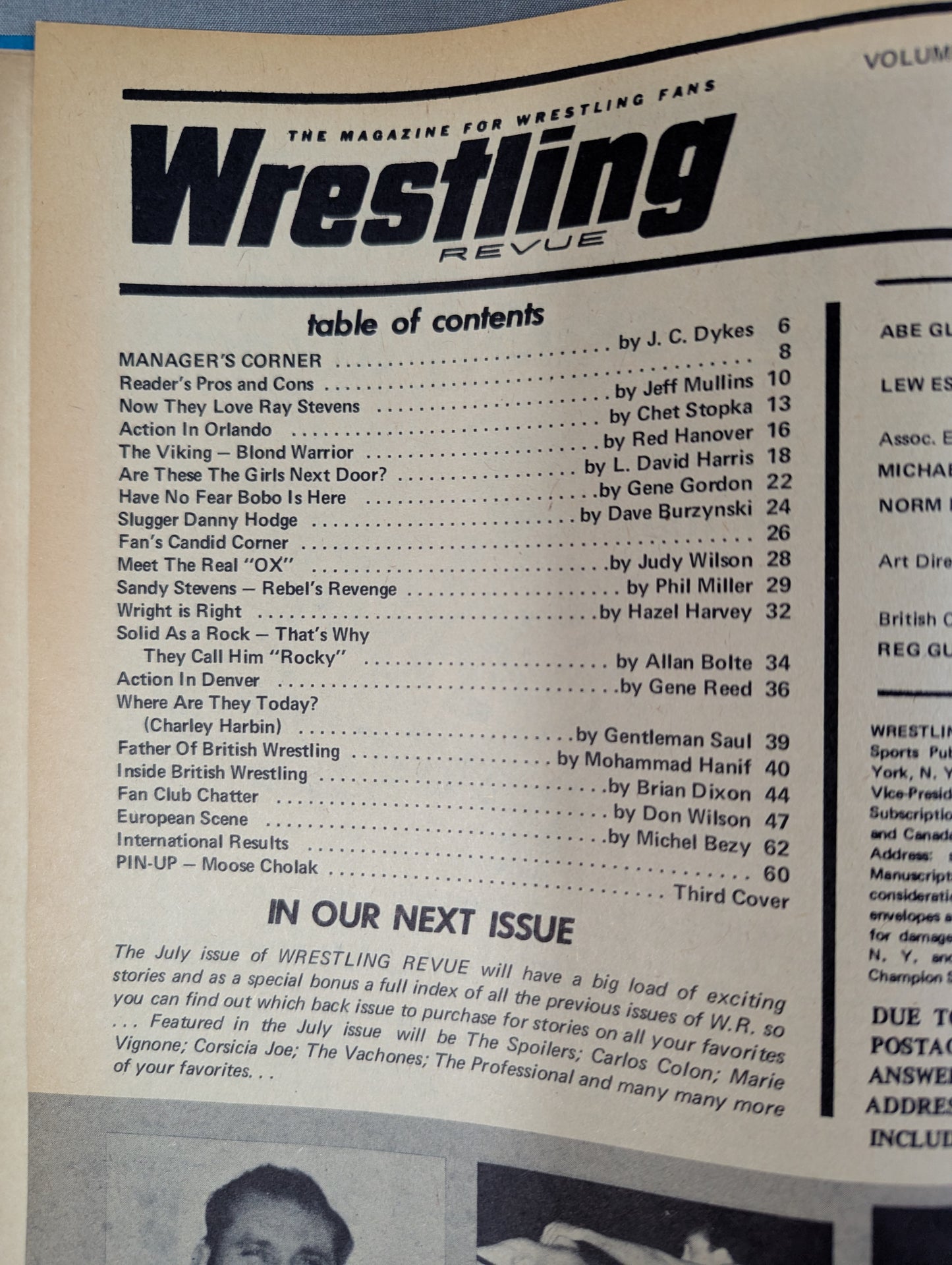 ★日本語解説付★Wrestling REVUE 1970年6月号