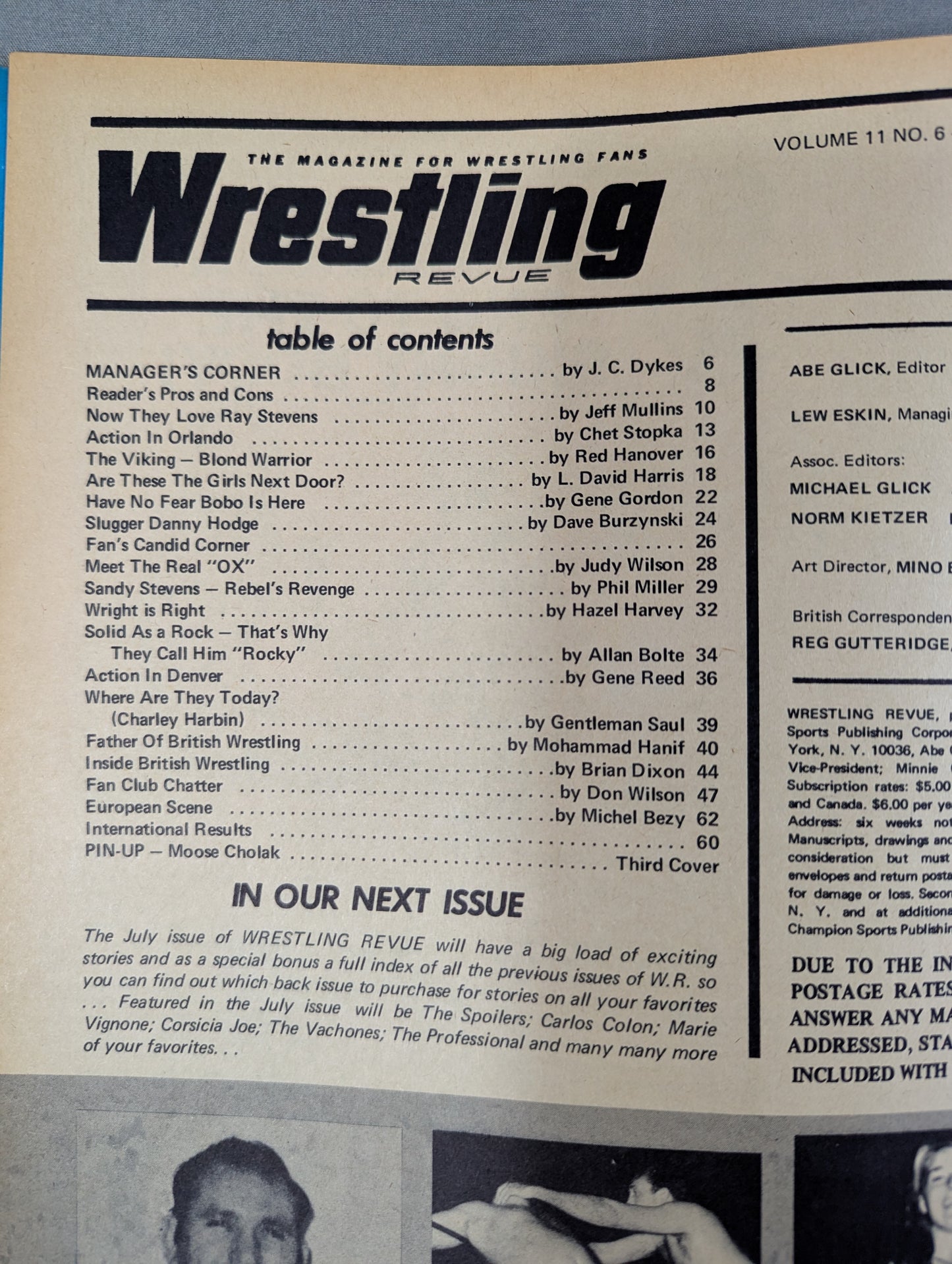 ★日本語解説付★Wrestling REVUE 1970年6月号
