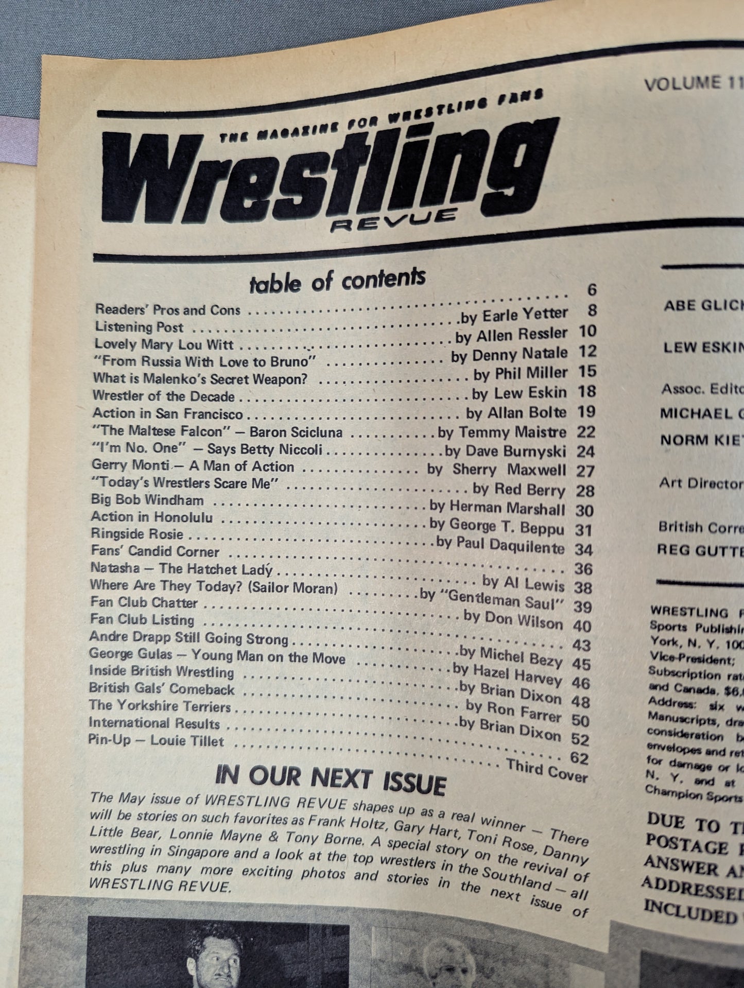 ★ With ★ Japanese commentary Wrestling REVUE April 1970 issue
