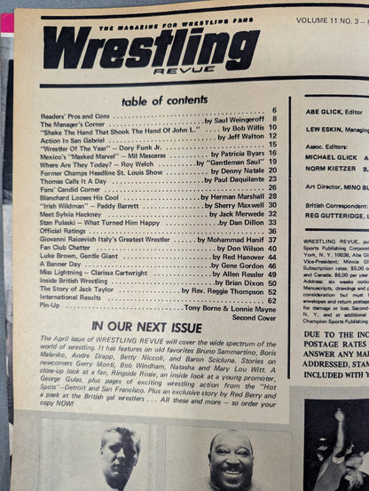 Wrestling REVUE 1970年3月号