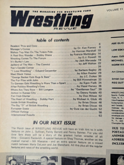 ★ Wrestling REVUE February 1970 issue with ★ Japanese commentary