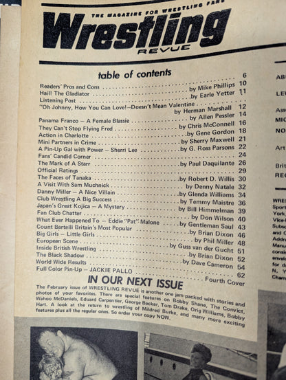 ★ Wrestling REVUE January 1970 issue with ★ Japanese guidebook